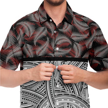 Polynesian Design Collar Shirt Atikapu 00282-Short Sleeve Button Down Shirt - AOP-Atikapu