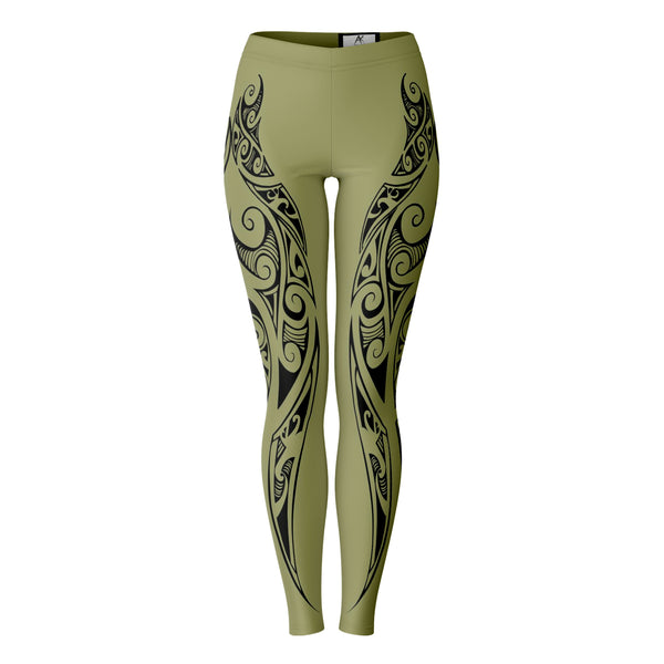 Maori Design Leggings Camo Green-Leggings - AOP-Atikapu