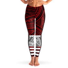 Polynesian Design Mesh Pocket Leggings-Mesh Pocket Legging - AOP-Atikapu