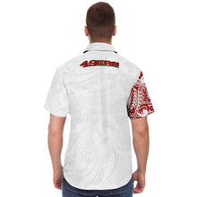 San Francisco 49ers Collar Shirt - Polynesian Design 49ers Shirt-Short Sleeve Button Down Shirt - AOP-Atikapu