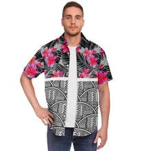 Polynesian Design Collar Shirt Atikapu 00283-Short Sleeve Button Down Shirt - AOP-Atikapu