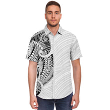 Polynesian Design Collar Shirt Atikapu 00306-Short Sleeve Button Down Shirt - AOP-Atikapu
