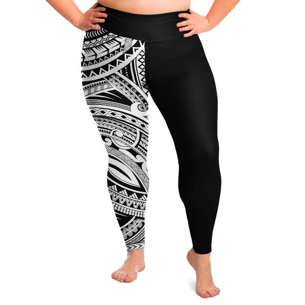 Polynesian Pattern Plus Size Leggings-Plus Size Legging - AOP-Atikapu