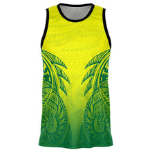 Polynesian Tribal Basketball Jersey Green