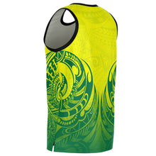 Polynesian Tribal Basketball Jersey Green
