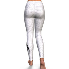 Polynesian Design White High Waist Leggings-Yoga Leggings - AOP-Atikapu