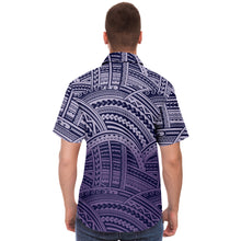 Polynesian Design Collar Shirt Atikapu 00289-Short Sleeve Button Down Shirt - AOP-Atikapu