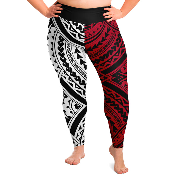Polynesian Design Plus Size Leggings Atikapu 00280-Plus Size Legging - AOP-Atikapu