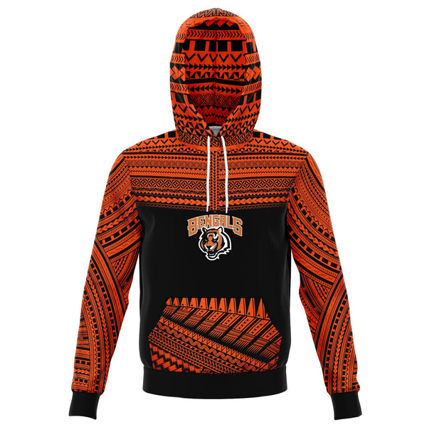 Polynesian Design Pullover Hoodie - Cincinnati Bengals-Fashion Hoodie - AOP-Atikapu