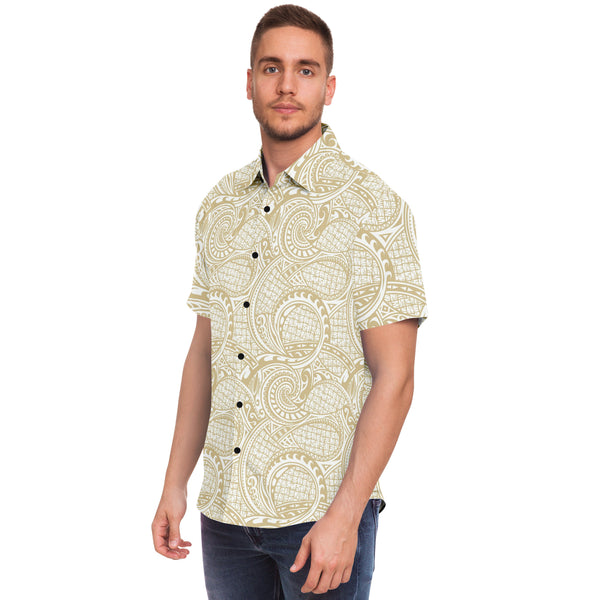 Polynesian Design Collar Shirt Atikapu 00286-Short Sleeve Button Down Shirt - AOP-Atikapu