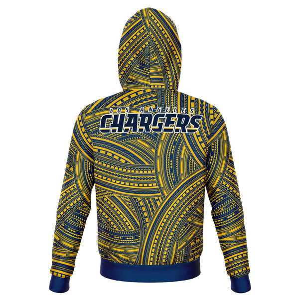 Los Angeles Chargers Hoodies - Polynesian Design Chargers Hoodies-Fashion Hoodie - AOP-Atikapu