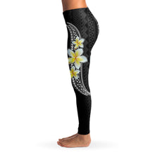 Polynesian Frangipani Design Leggings-Leggings - AOP-Atikapu