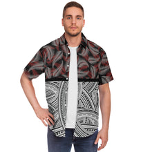 Polynesian Design Collar Shirt Atikapu 00282-Short Sleeve Button Down Shirt - AOP-Atikapu