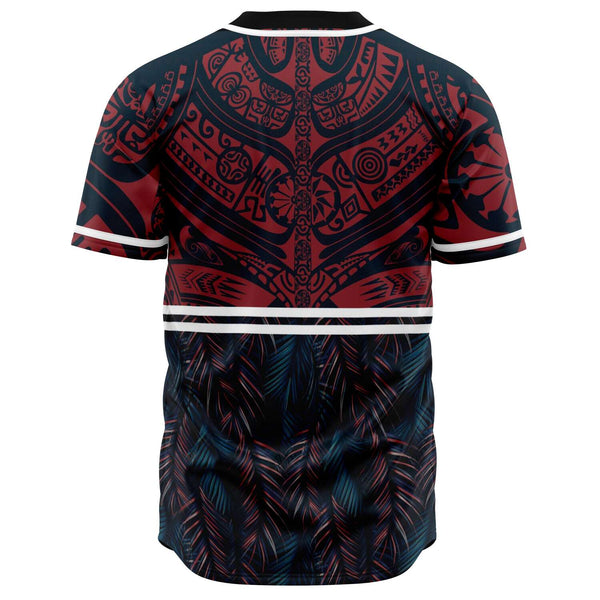 Polynesian Leaves Baseball Jersey-Baseball Jersey-Atikapu