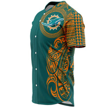 Miami Dolphins Shirt - Polynesian Design Dolphins Shirts-Baseball Jersey - AOP-Atikapu