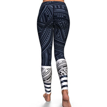 Polynesian Design Stripe High Waist Leggings - Atikapu 00314-Yoga Leggings - AOP-Atikapu