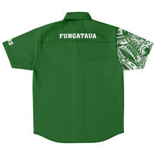 Liahona High School Shirt - Green-Short Sleeve Button Down Shirt - AOP-Atikapu