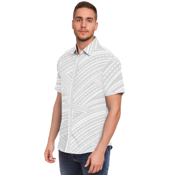 Polynesian Design Collar Shirt Atikapu 00290-Short Sleeve Button Down Shirt - AOP-Atikapu