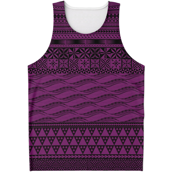 Polynesian design Purple Style Tanktop-Unisex Tank Top - AOP-Atikapu