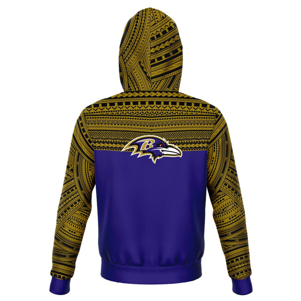 Polynesian Design Pullover Hoodie - Baltimore Ravens-Fashion Hoodie - AOP-Atikapu