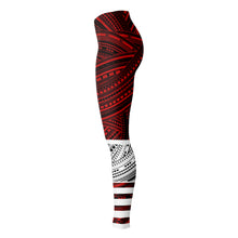 Polynesian Design Leggings Atikapu Red-Leggings - AOP-Atikapu