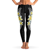 Polynesian Frangipani Design Leggings-Leggings - AOP-Atikapu