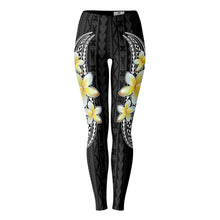 Polynesian Frangipani Design Leggings-Leggings - AOP-Atikapu