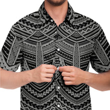 Polynesian Design Collar Shirt Atikapu 00292-Short Sleeve Button Down Shirt - AOP-Atikapu
