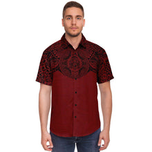 Polynesian Design Collar Shirt - Atikapu 00308-Short Sleeve Button Down Shirt - AOP-Atikapu