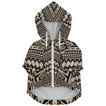 Polynesian Tribal Design Dog Hoodie-Athletic Dog Zip-Up Hoodie - AOP-Atikapu