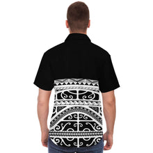 Polynesian Design Collar Shirt - Atikapu 00311-Short Sleeve Button Down Shirt - AOP-Atikapu
