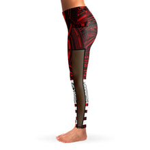 Polynesian Design Mesh Pocket Leggings-Mesh Pocket Legging - AOP-Atikapu