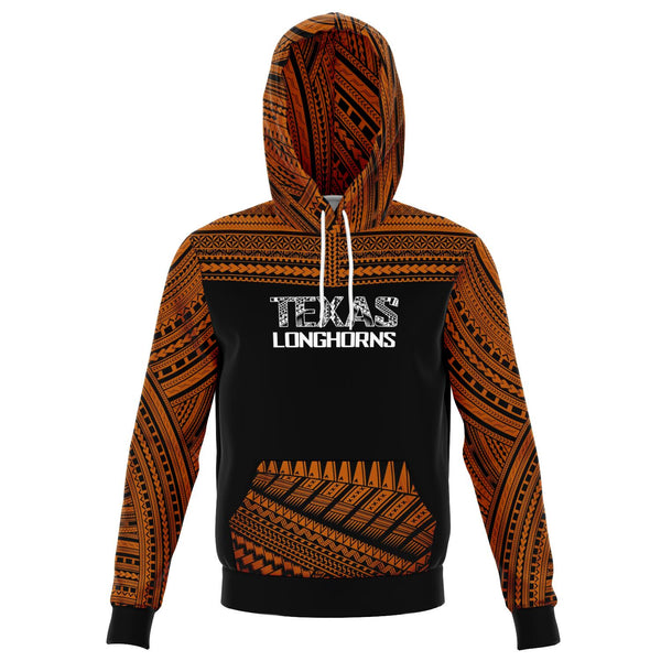 Polynesian Design Pullover Hoodie - Texas Longhorns-Fashion Hoodie - AOP-Atikapu