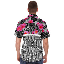 Polynesian Design Collar Shirt Atikapu 00283-Short Sleeve Button Down Shirt - AOP-Atikapu