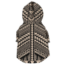 Polynesian Tribal Design Dog Hoodie-Athletic Dog Zip-Up Hoodie - AOP-Atikapu