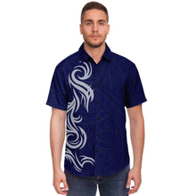 Polynesian Design Collar Shirt - Atikapu 00307-Short Sleeve Button Down Shirt - AOP-Atikapu