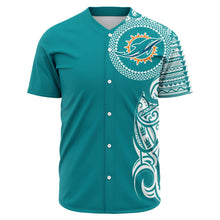 Miami Dolphins Shirt - Polynesian Design Dolphins Shirts-Baseball Jersey - AOP-Atikapu