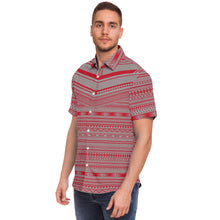 Polynesian Pattern Collar Shirt Atikapu 00296-Short Sleeve Button Down Shirt - AOP-Atikapu