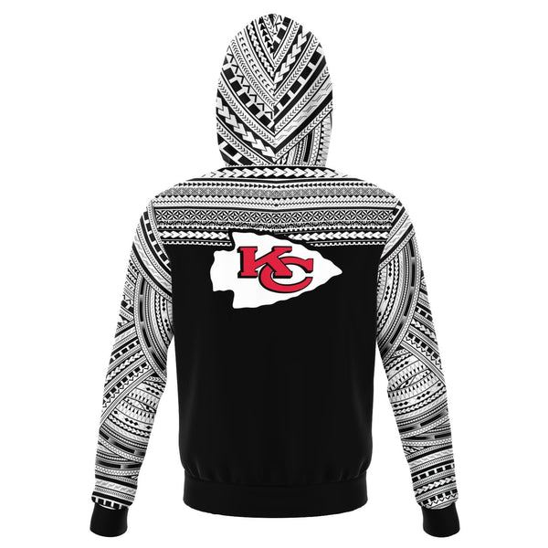 Polynesian Design Pullover Hoodie - Kansas City Chiefs-Fashion Hoodie - AOP-Atikapu