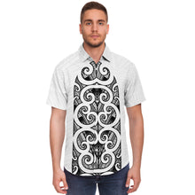 Polynesian Design Collar Shirt Atikapu 00295-Short Sleeve Button Down Shirt - AOP-Atikapu