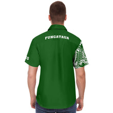 Liahona High School Shirt - Green-Short Sleeve Button Down Shirt - AOP-Atikapu