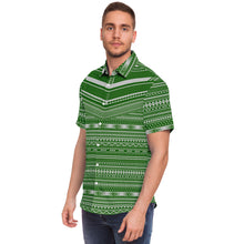 Polynesian Pattern Collar Shirt Atikapu 00297-Short Sleeve Button Down Shirt - AOP-Atikapu