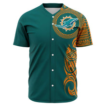 Miami Dolphins Shirt - Polynesian Design Dolphins Shirts-Baseball Jersey - AOP-Atikapu