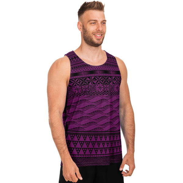 Polynesian design Purple Style Tanktop-Unisex Tank Top - AOP-Atikapu