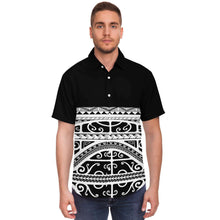 Polynesian Design Collar Shirt - Atikapu 00311-Short Sleeve Button Down Shirt - AOP-Atikapu