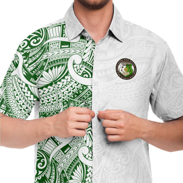 Liahona High School Shirt-Short Sleeve Button Down Shirt - AOP-Atikapu