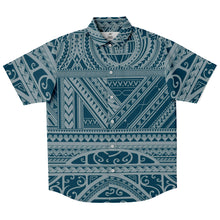 Polynesian Design Collar Shirt Atikapu 00288-Short Sleeve Button Down Shirt - AOP-Atikapu