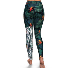 Polynesian Design Flower High Waist Leggings-Yoga Leggings - AOP-Atikapu