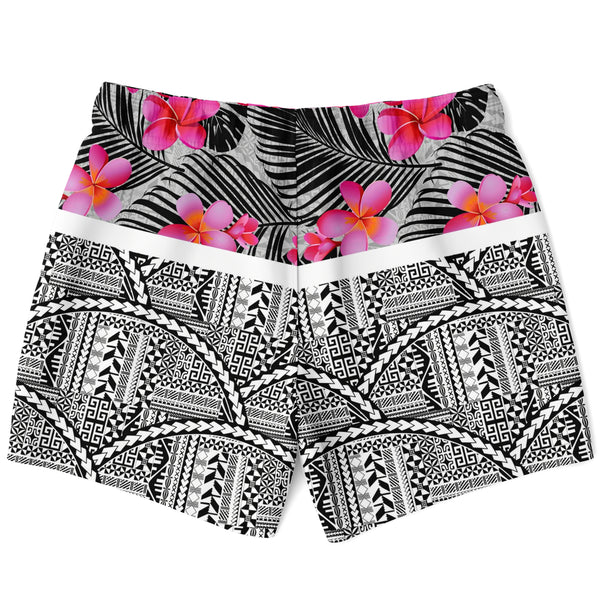 Polynesian Flower Design Men's Swim Trunks-Swim Trunks Men - AOP-Atikapu