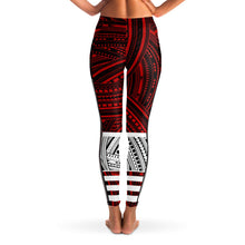 Polynesian Design Mesh Pocket Leggings-Mesh Pocket Legging - AOP-Atikapu